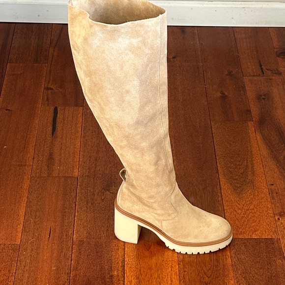 Free People Cream Over the Knee Boots Size 10.5 - Picture 2 of 16